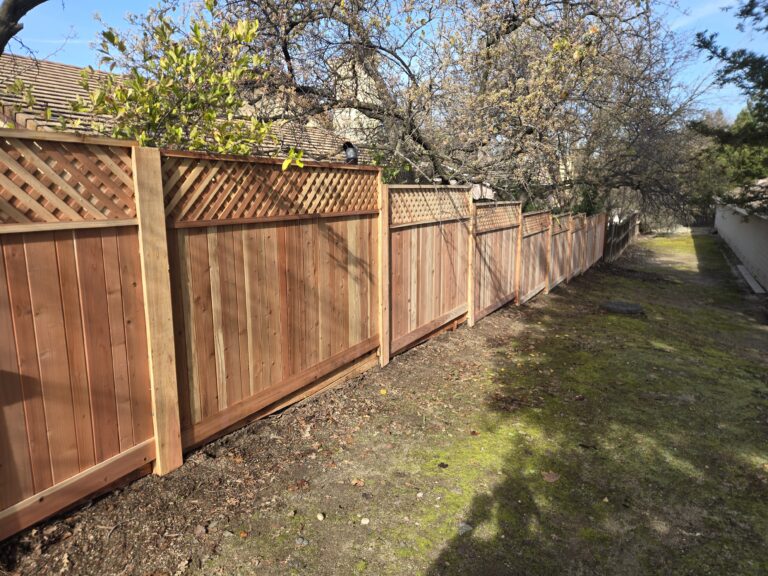 Redwood Fence Installation in Rocklin